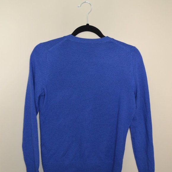 Lord & Taylor petite merino blue cardigan - Picture 3 of 4